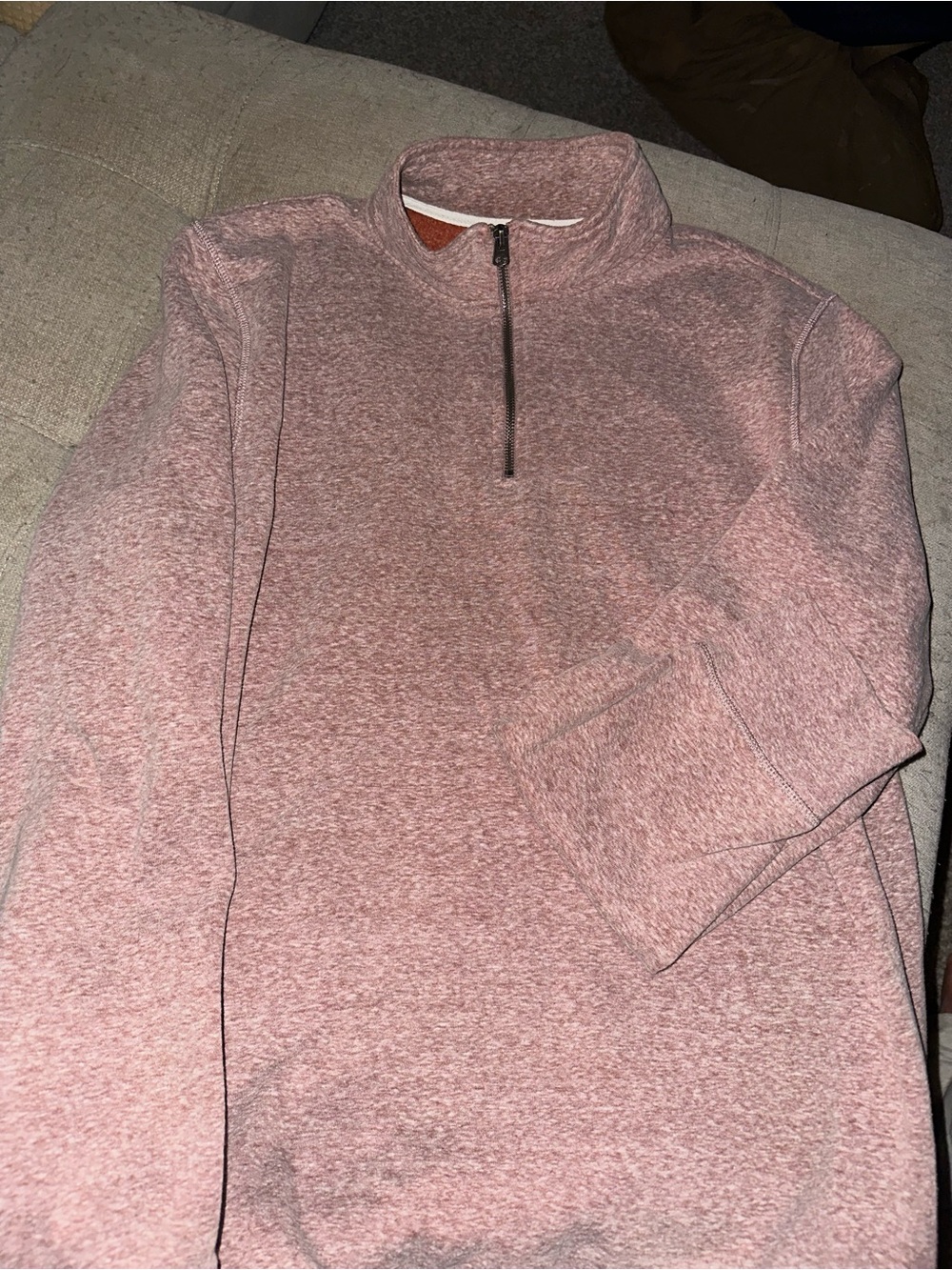 Sonoma Men's Heathered Rose Quarter-Zip Sweater